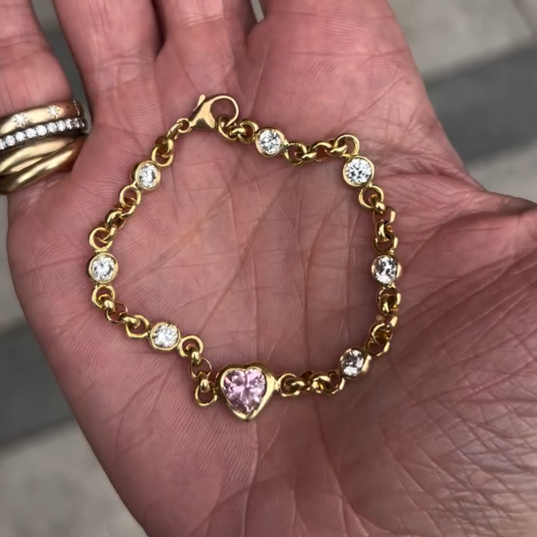 5ct Mixed-cut Sterling Silver Colored Gemstone Handmade Luxury Bracelet