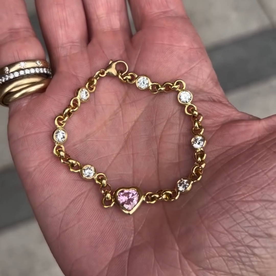 5ct Mixed-cut Sterling Silver Colored Gemstone Handmade Luxury Bracelet