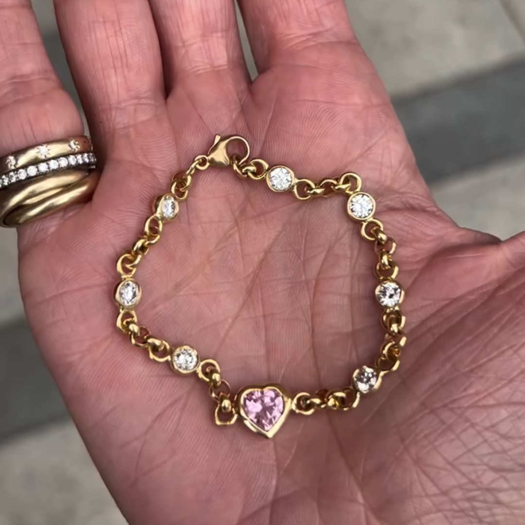 5ct Mixed-cut Sterling Silver Colored Gemstone Handmade Luxury Bracelet