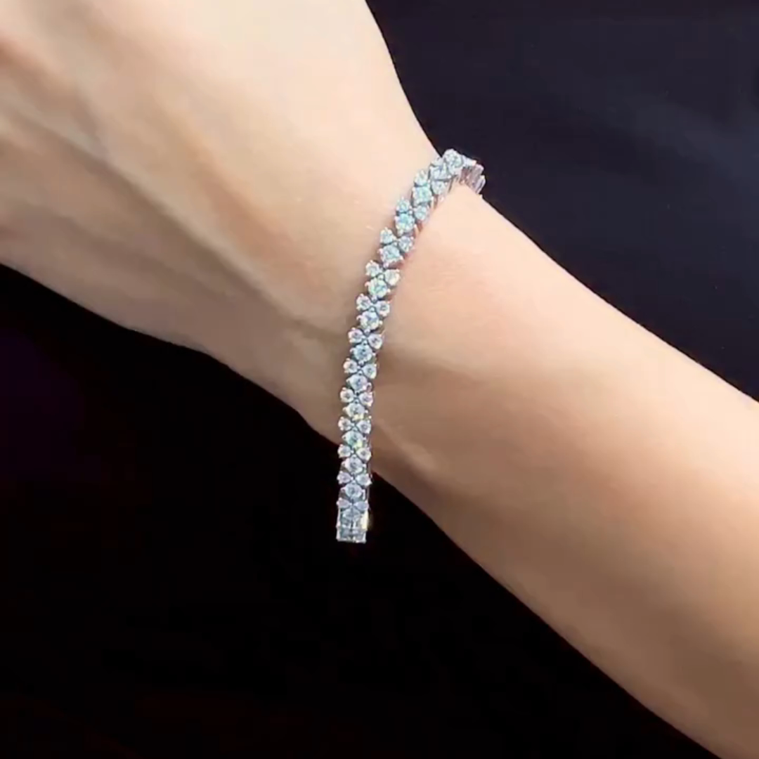 5ct Round-cut Sterling Silver Handmade Bracelet