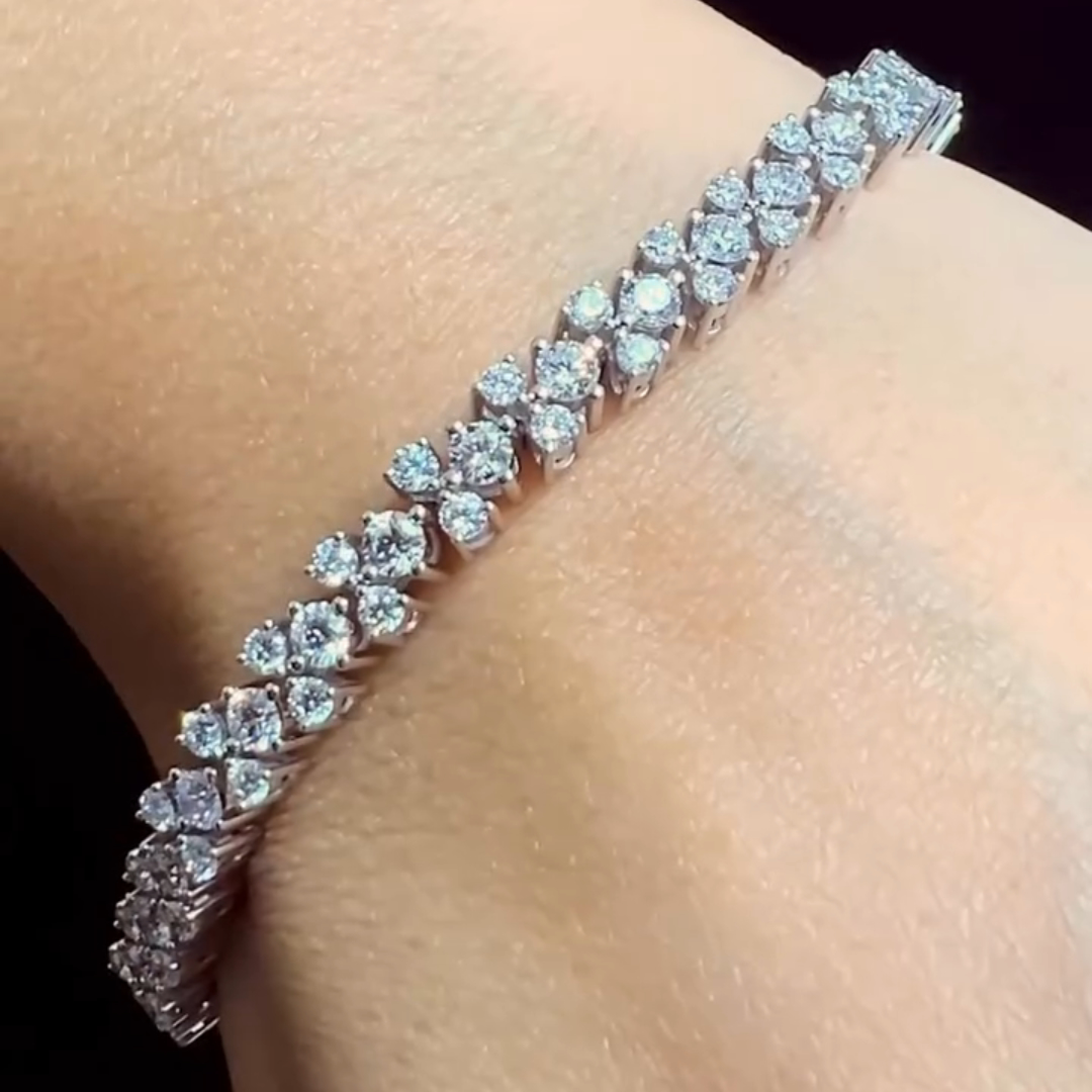 5ct Round-cut Sterling Silver Handmade Bracelet