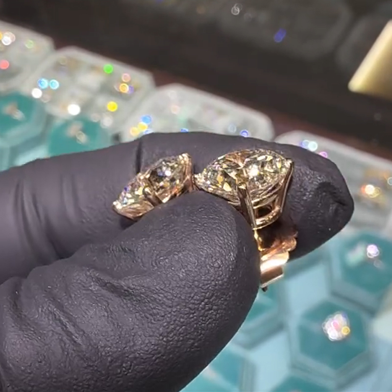 2ct Round Cut Lab-Grown Gemstone Sterling Silver Gold Plated Stud Earrings