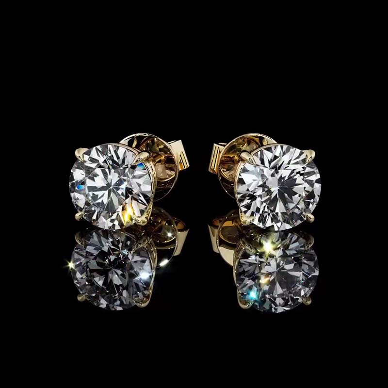 1ct Round Cut Lab-Grown Gemstone Sterling Silver Stud Earring