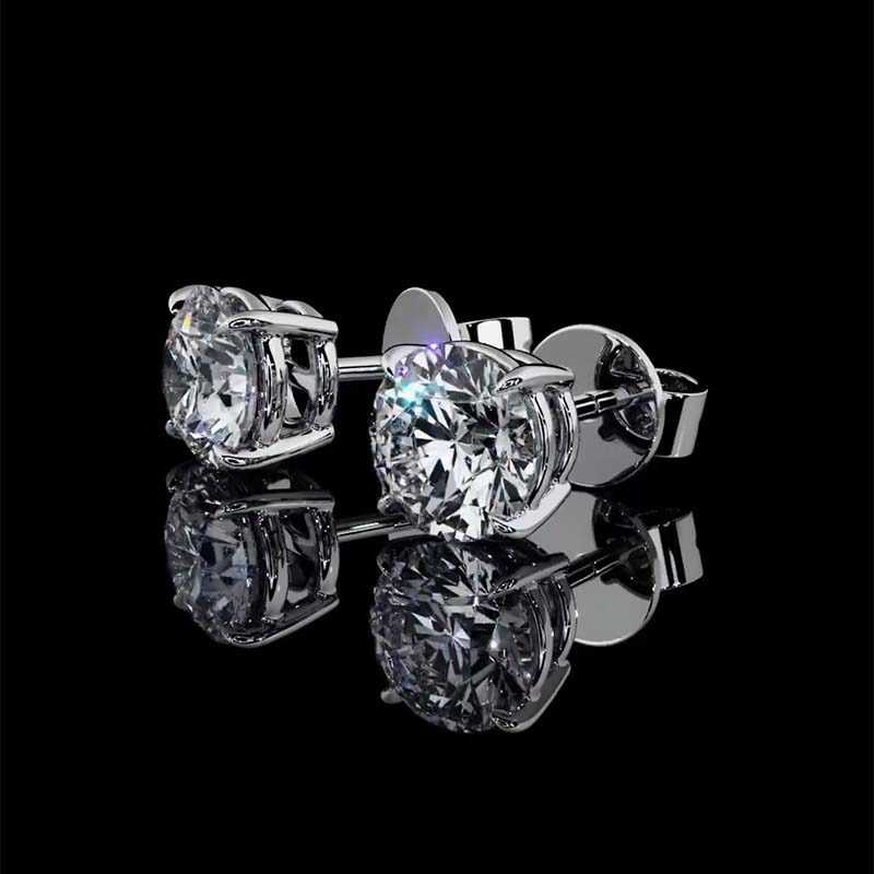 1ct Round Cut Lab-Grown Gemstone Sterling Silver Stud Earring