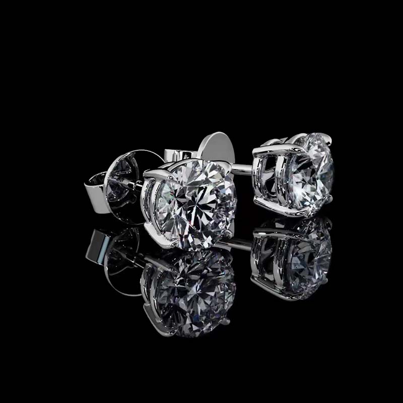 1ct Round Cut Lab-Grown Gemstone Sterling Silver Stud Earring