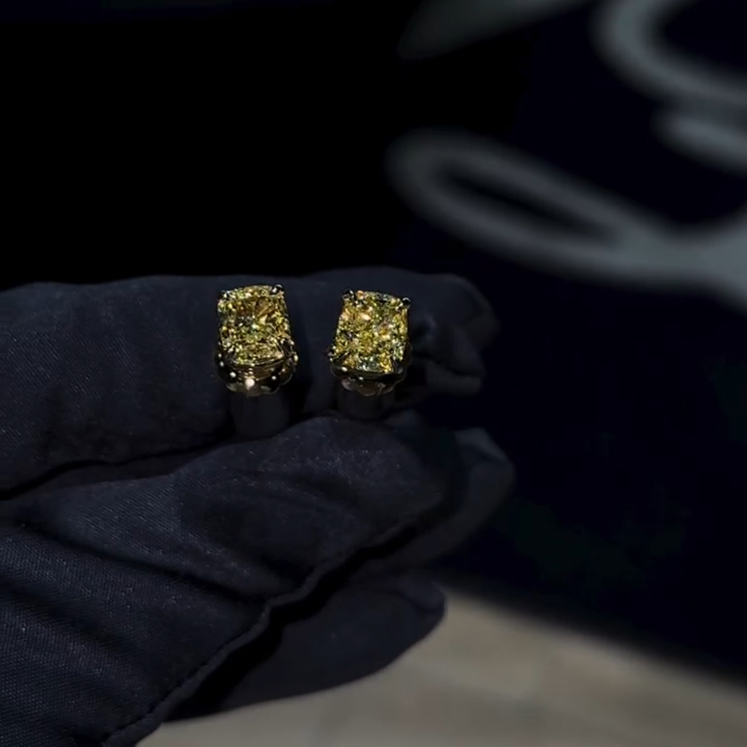 1ct Princess Cut Sterling Silver Plated Rose Gold Handmade Earrings