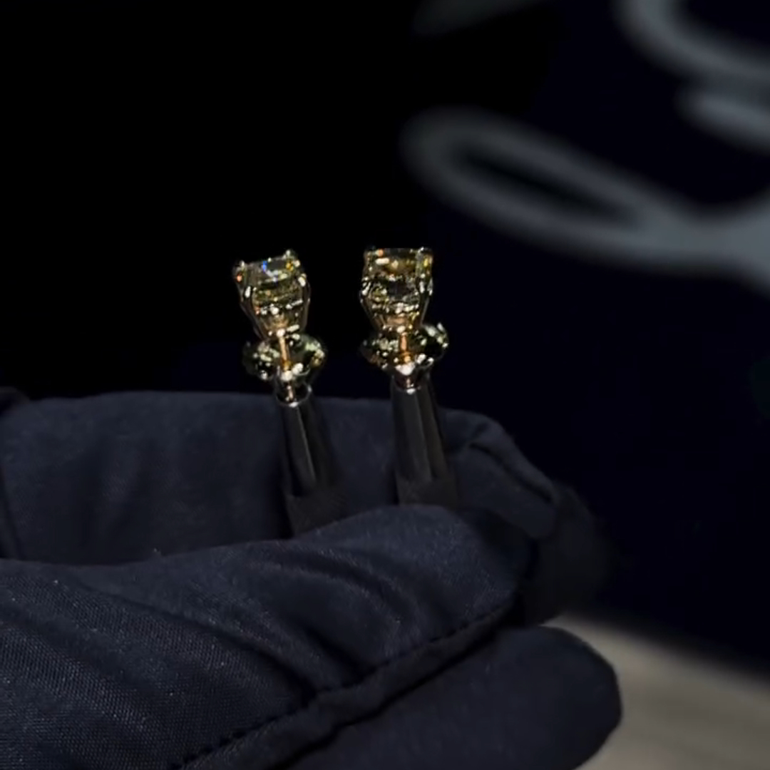 1ct Princess Cut Sterling Silver Plated Rose Gold Handmade Earrings