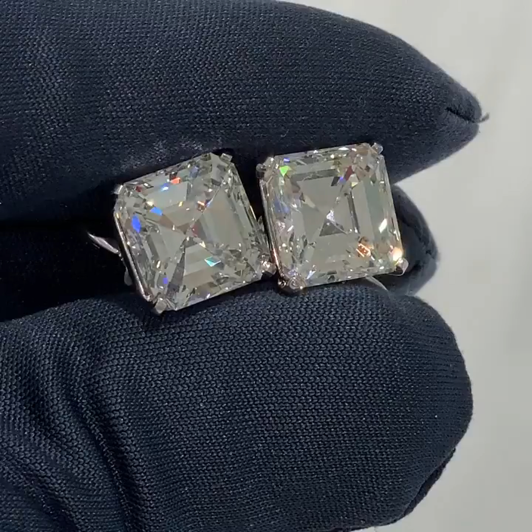 1ct Cushion Cut Sterling Silver Handmade Earrings