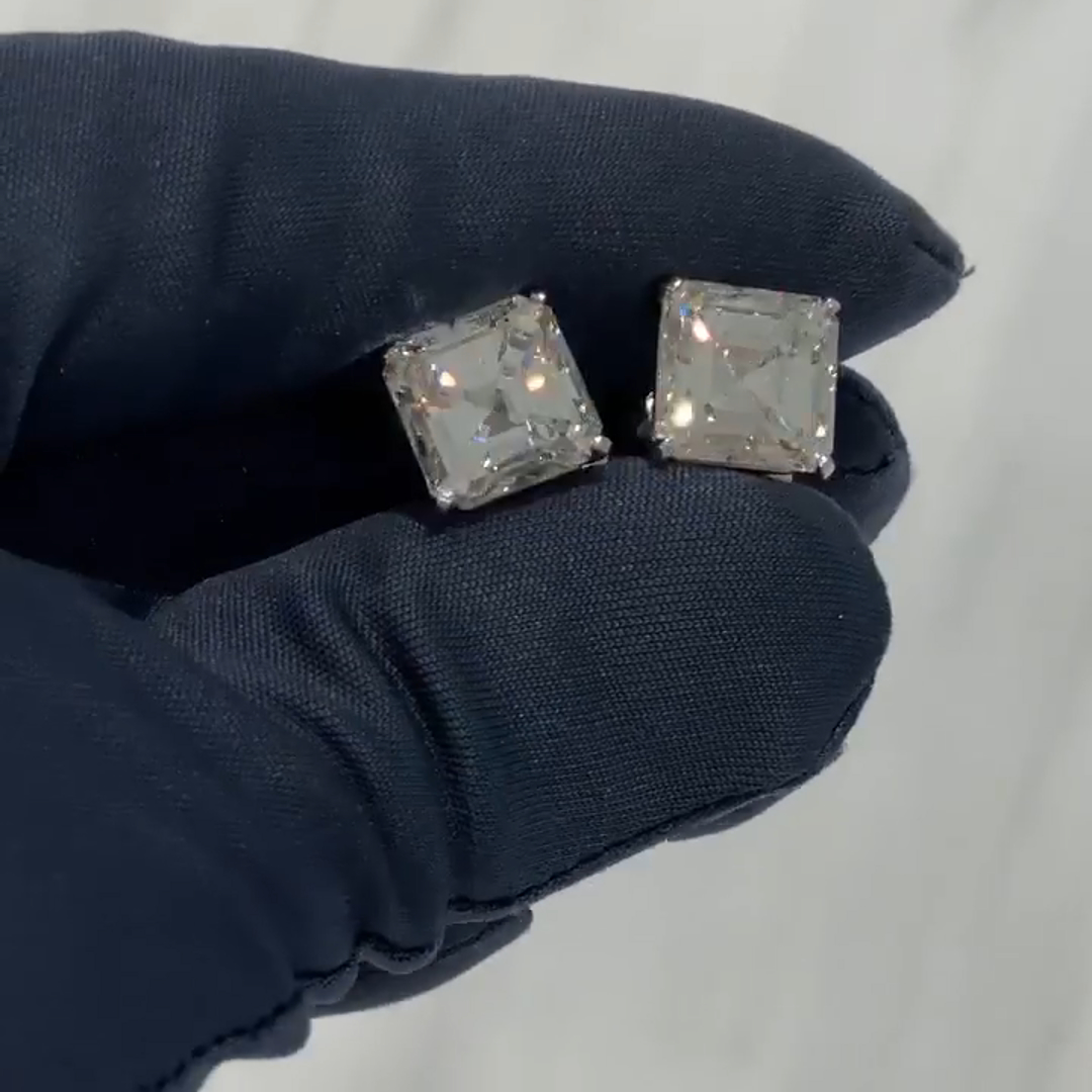 1ct Cushion Cut Sterling Silver Handmade Earrings