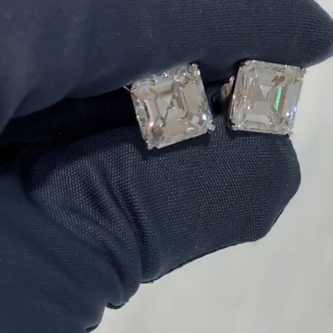 1ct Cushion Cut Sterling Silver Handmade Earrings