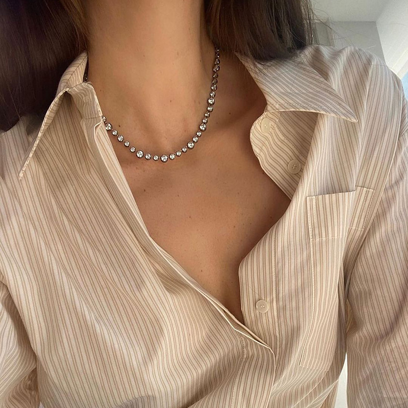 16.25ctw Round Cut White Sapphire Handmade Necklace In Blackened Yellow Gold