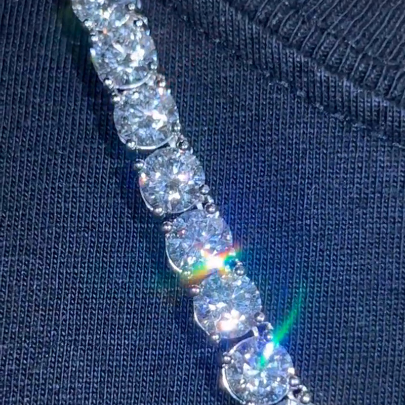 1ct Per Stone Round Cut White Sapphire Men's Tennis Necklace