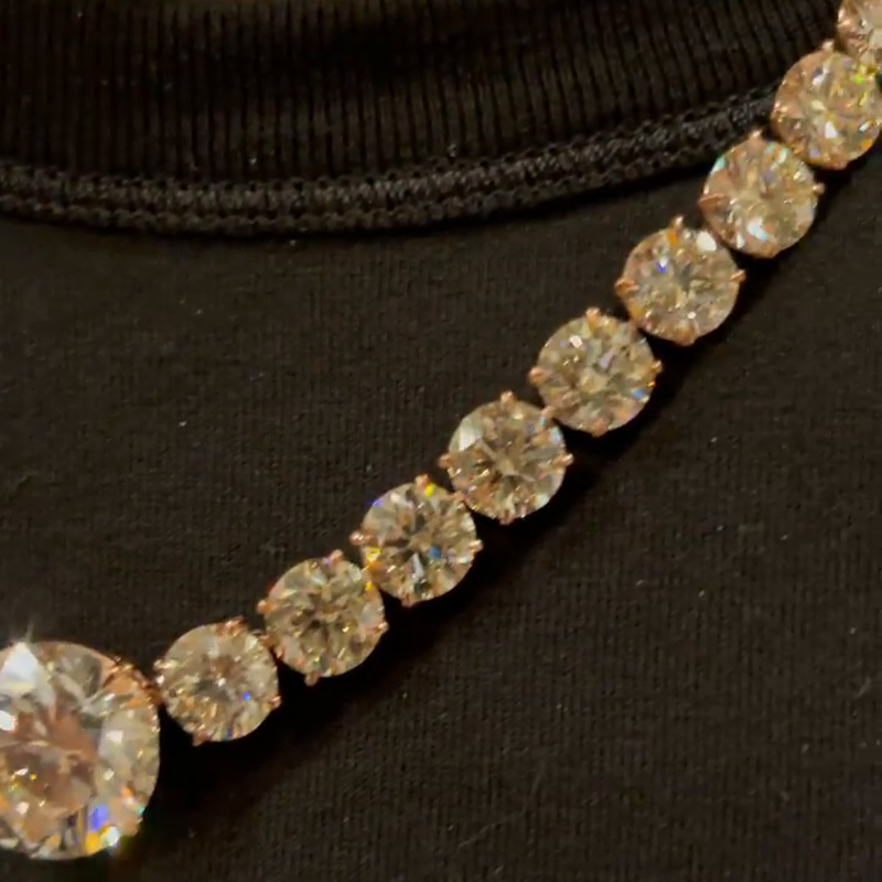 15ct Center Stone Round Cut Yellow Sapphire Handmade Men's Tennis Necklace