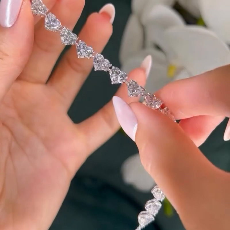 16ctw Heart Cut White Sapphire Classic Necklace