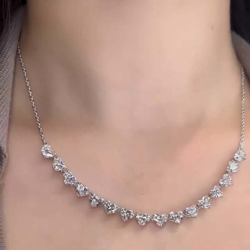 16ctw Heart Cut White Sapphire Classic Necklace