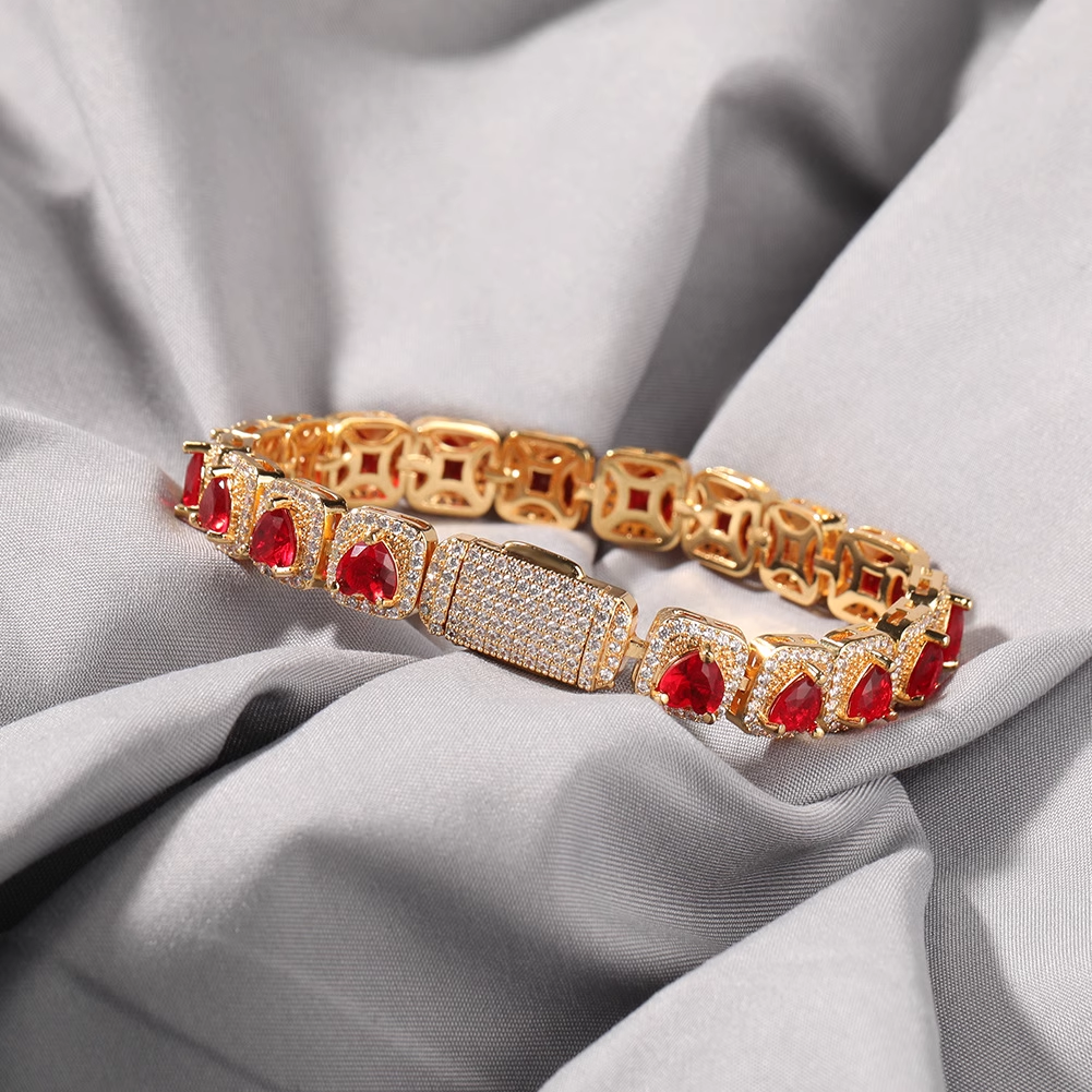 Hip-hop Zircon Rock Candy Necklace Heart Colored Diamond Necklace