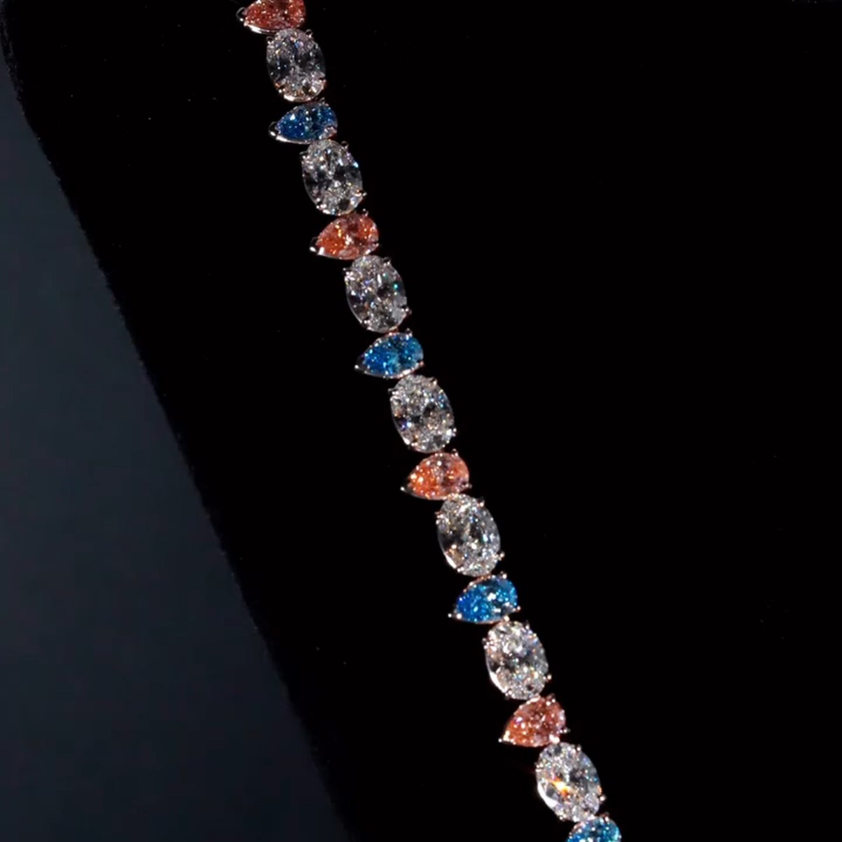 45ct Pear-cut And Oval-cut Zircon Handmade Sterling Silver Necklace