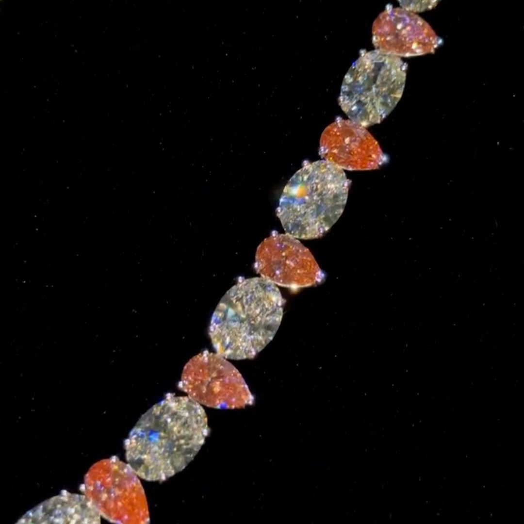 45ct Pear-cut And Oval-cut Zircon Handmade Sterling Silver Necklace