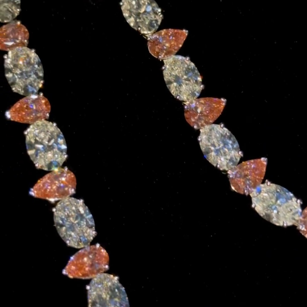 45ct Pear-cut And Oval-cut Zircon Handmade Sterling Silver Necklace