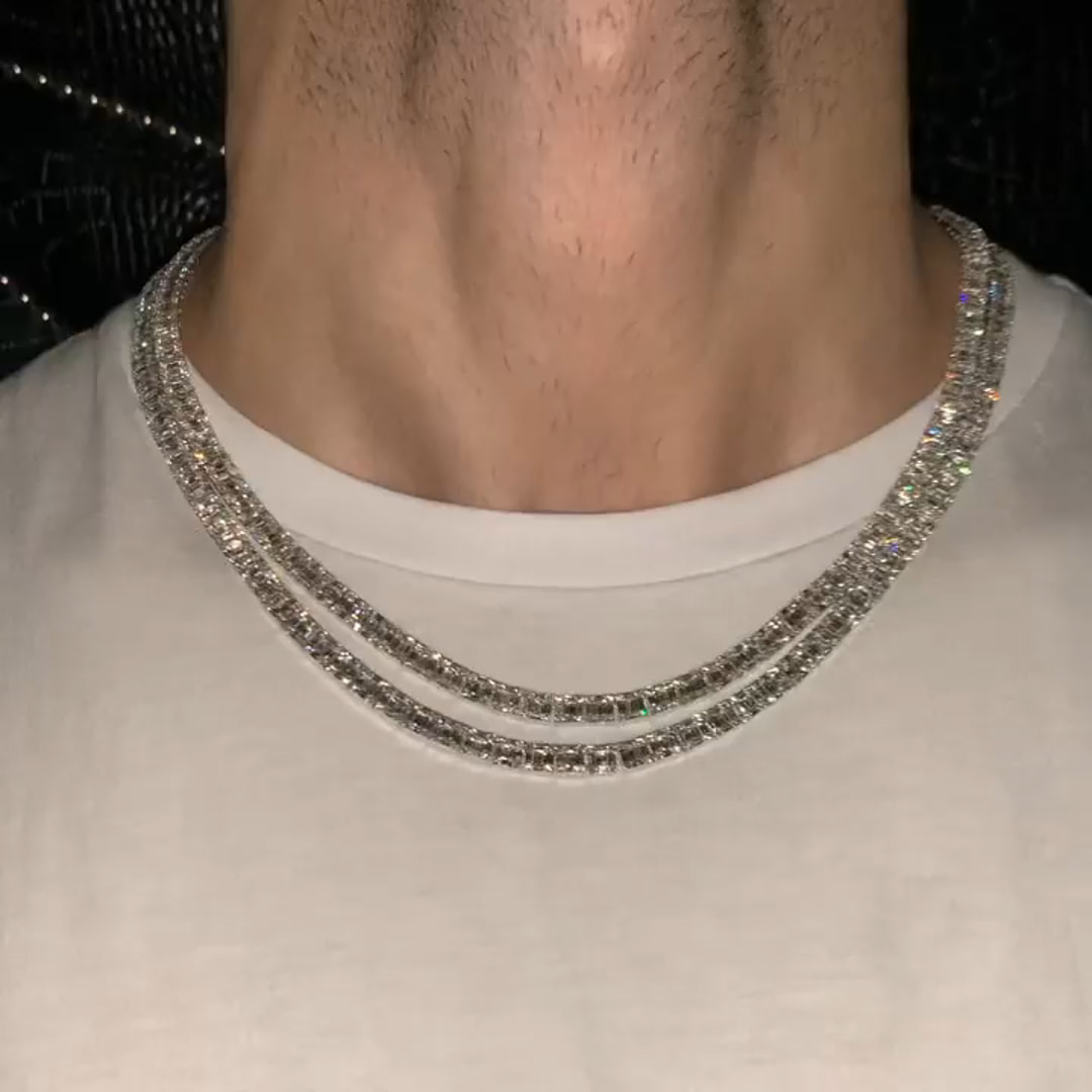 40ct Emerald-cut Zircon Handmade Sterling Silver Necklace