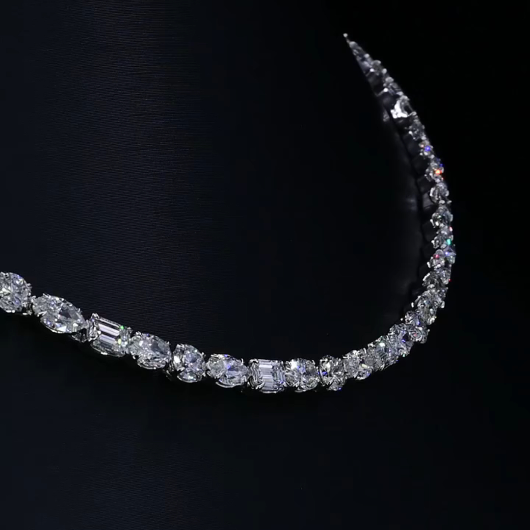 25ct Oval-cut Zircon Handmade Sterling Silver Necklace