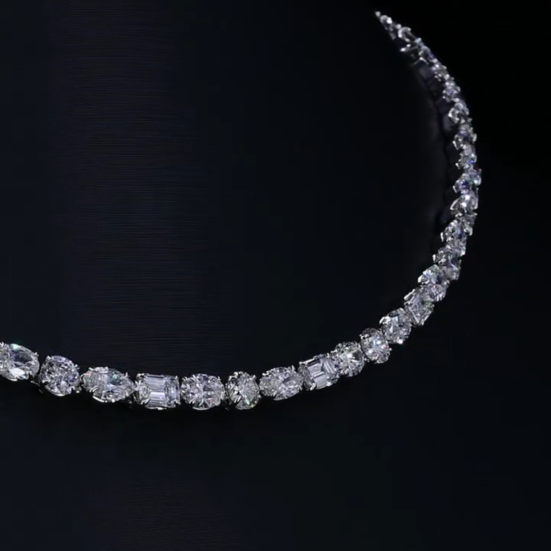 25ct Oval-cut Zircon Handmade Sterling Silver Necklace