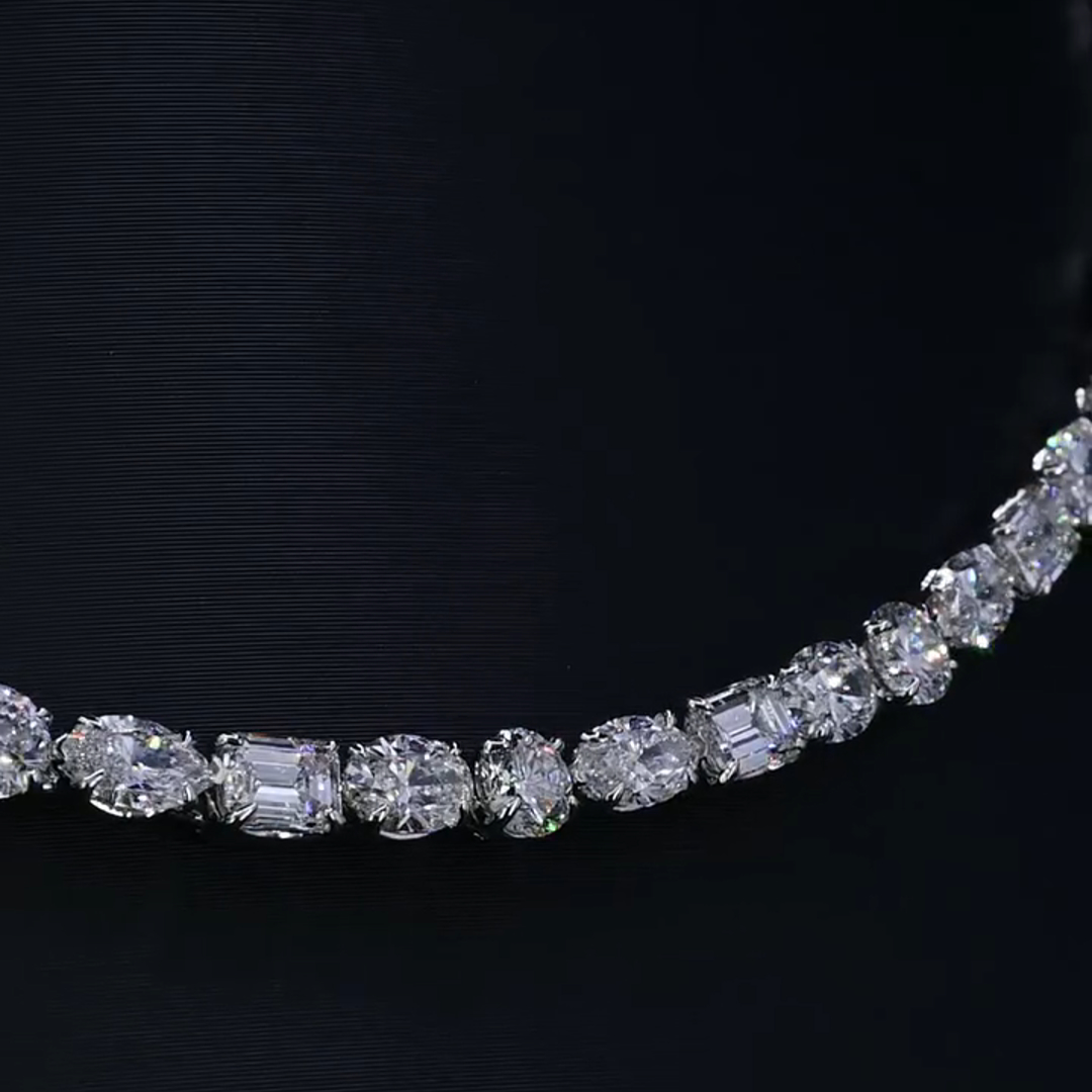 25ct Oval-cut Zircon Handmade Sterling Silver Necklace