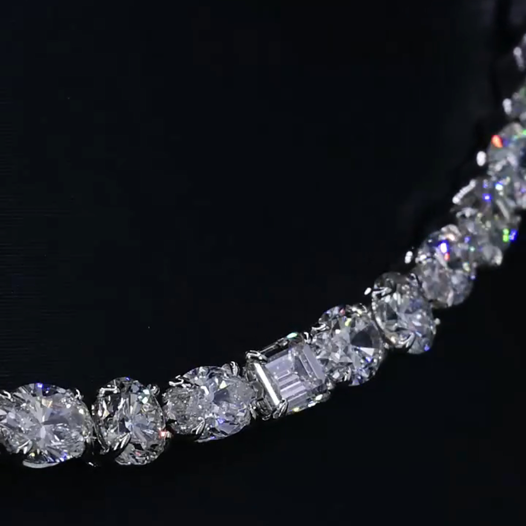 25ct Oval-cut Zircon Handmade Sterling Silver Necklace