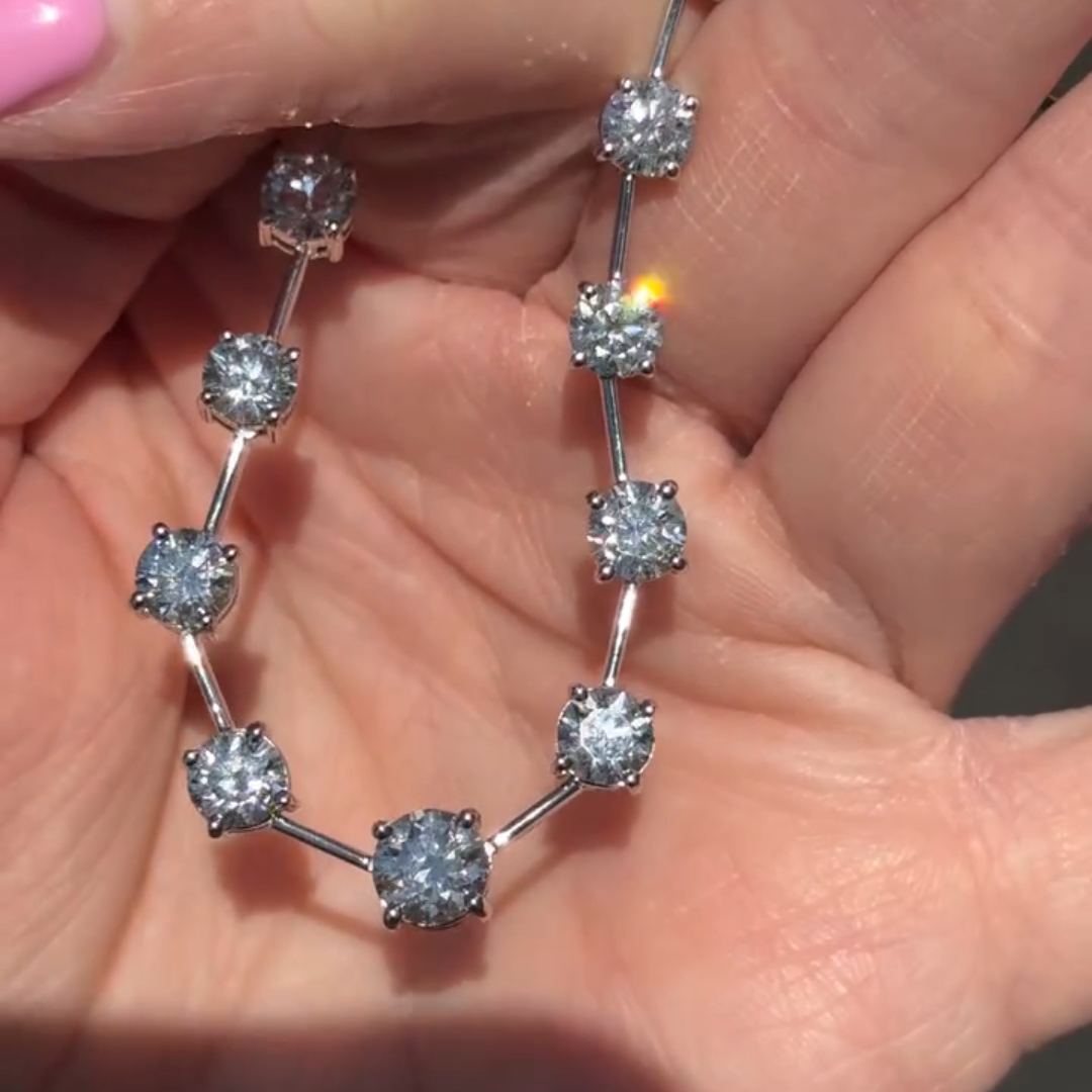 5ct Round-cut Sterling Silver Handmade Luxury Necklace