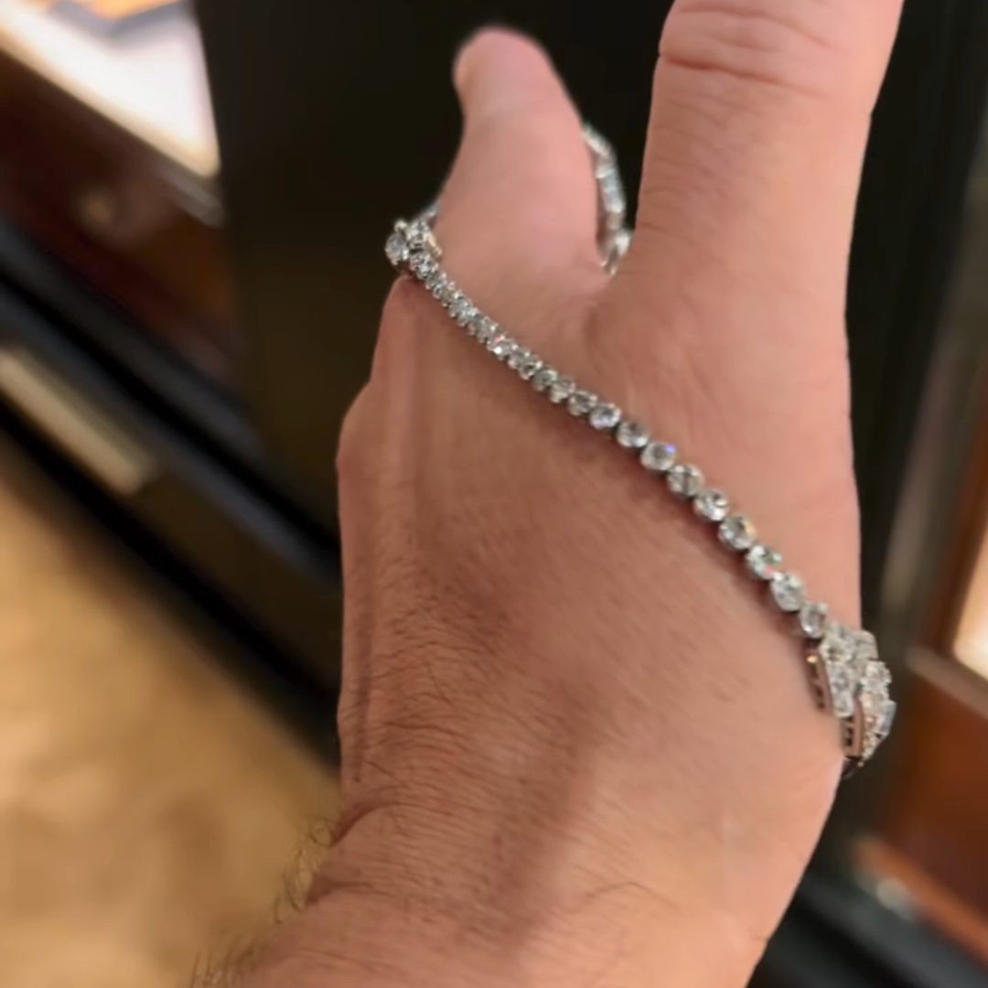 30ct Round-cut Sterling Silver Floral Handmade Luxury Necklace