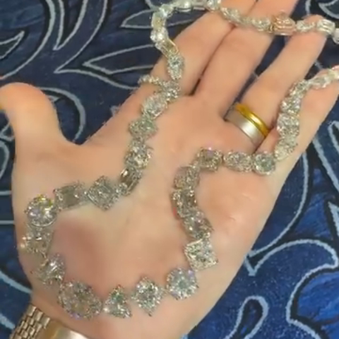 50ct Zircon Sterling Silver Handmade Necklace With Various Cuts