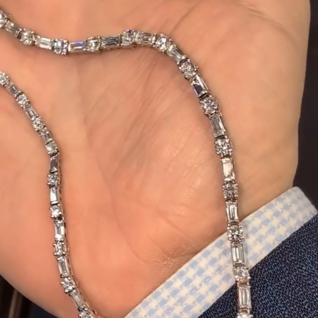 25ct Cushion-cut Sterling Silver Handmade Necklace