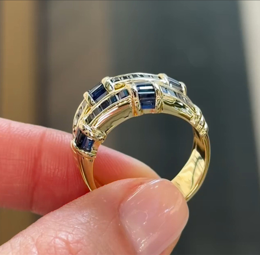 2ct Emerald Cut Sterling Silver Handmade Ring