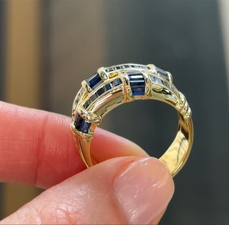 2ct Emerald Cut Sterling Silver Handmade Ring