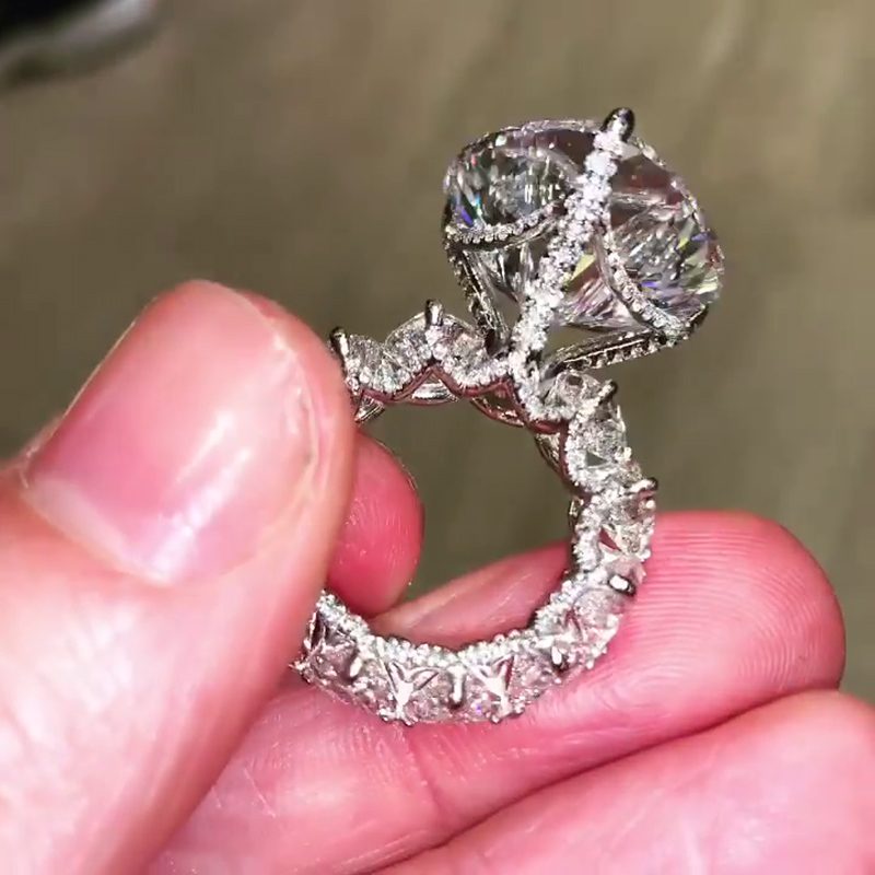 6ct Heart Cut Eternity Engagement Ring