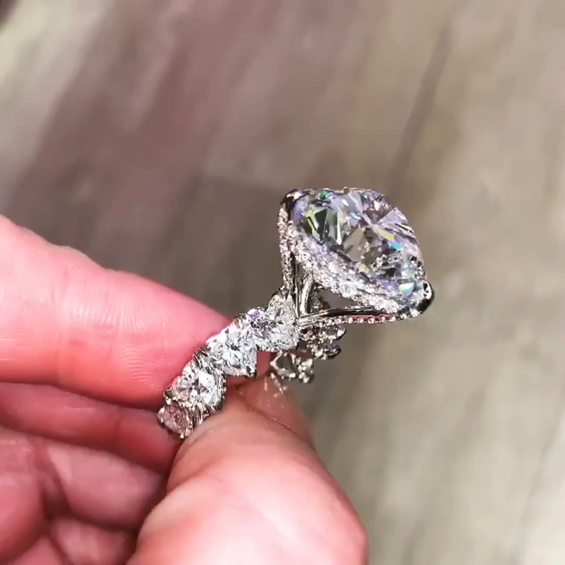 6ct Heart Cut Eternity Engagement Ring