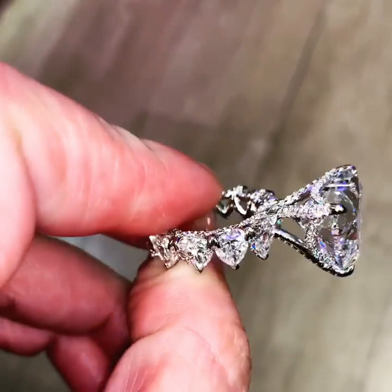 6ct Heart Cut Eternity Engagement Ring