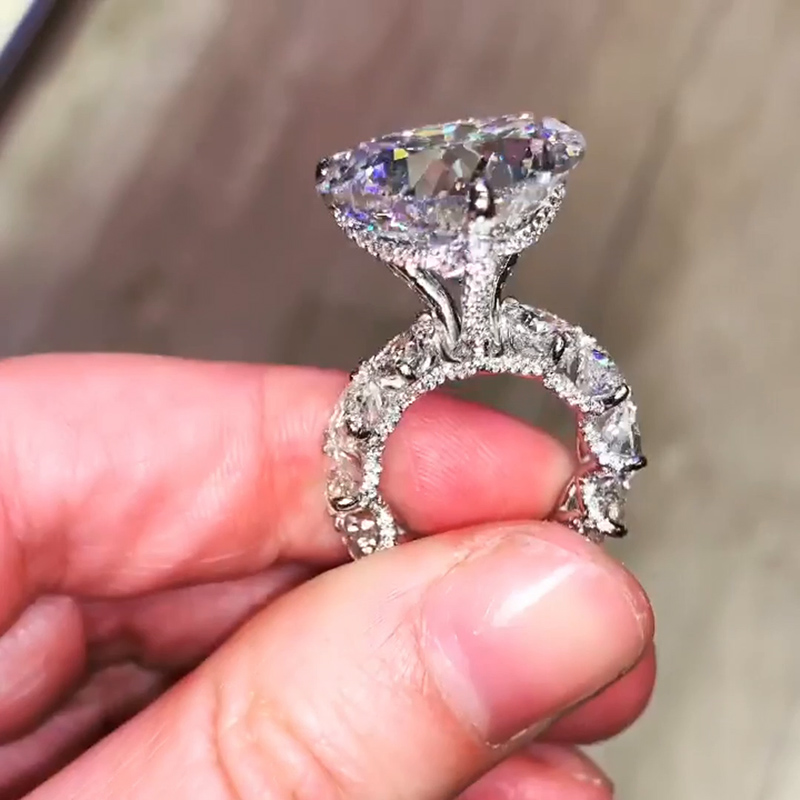 6ct Heart Cut Eternity Engagement Ring