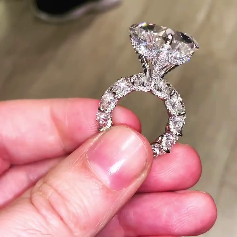 6ct Heart Cut Eternity Engagement Ring