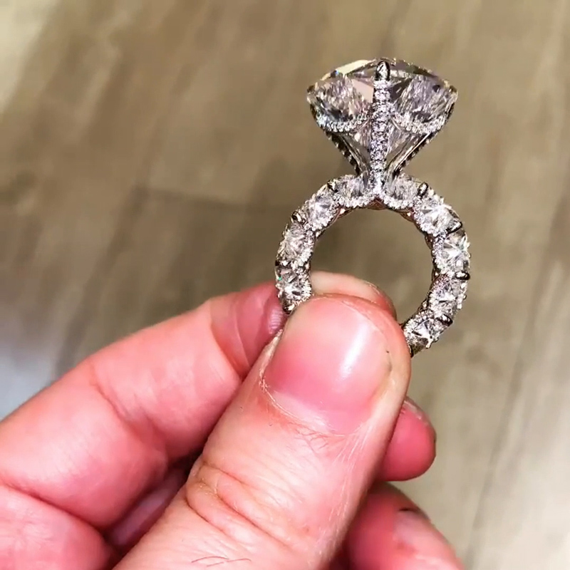 6ct Heart Cut Eternity Engagement Ring