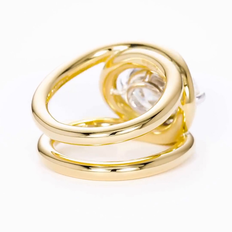 5.8ct Oval Cut White Sapphire Split Shank Twist Engagement Ring