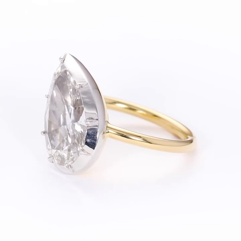 3ct Pear Cut White Sapphire Engagement Ring