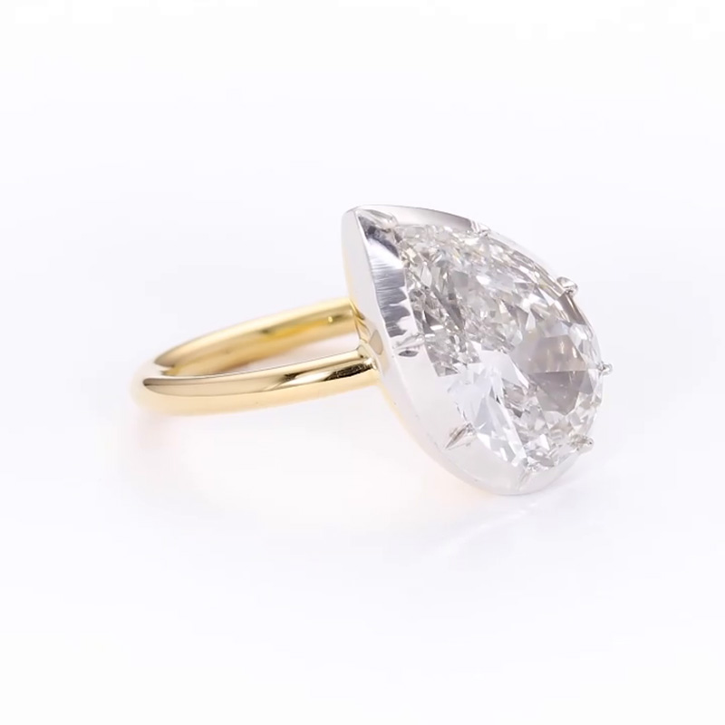 3ct Pear Cut White Sapphire Engagement Ring