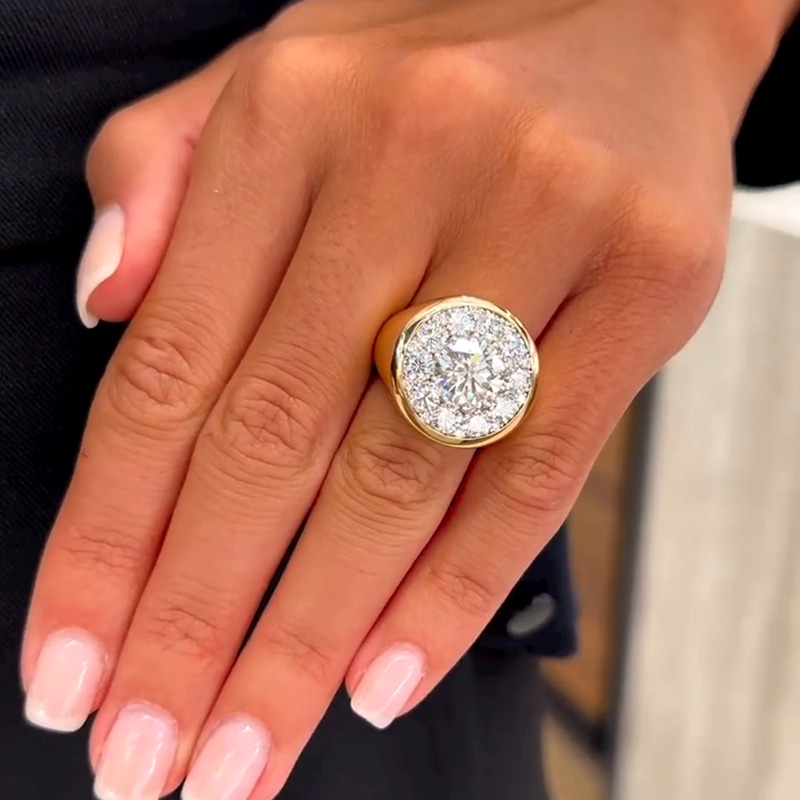 5ct Round Cut White Sapphire Yellow Gold Engagement Ring