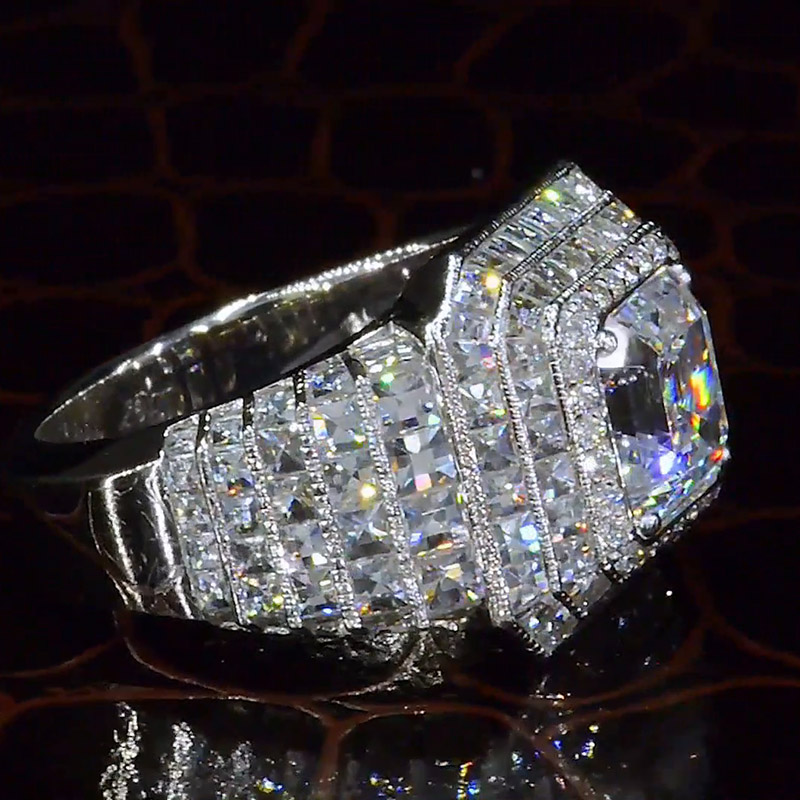 2ct Asscher Cut Layered Handmade Engagement Ring