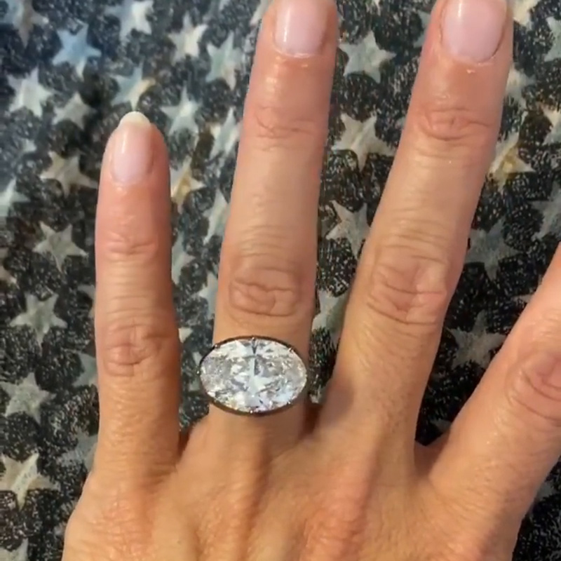 7ct Oval Cut White Sapphire Two Tone Engagement Ring In Yellow Gold