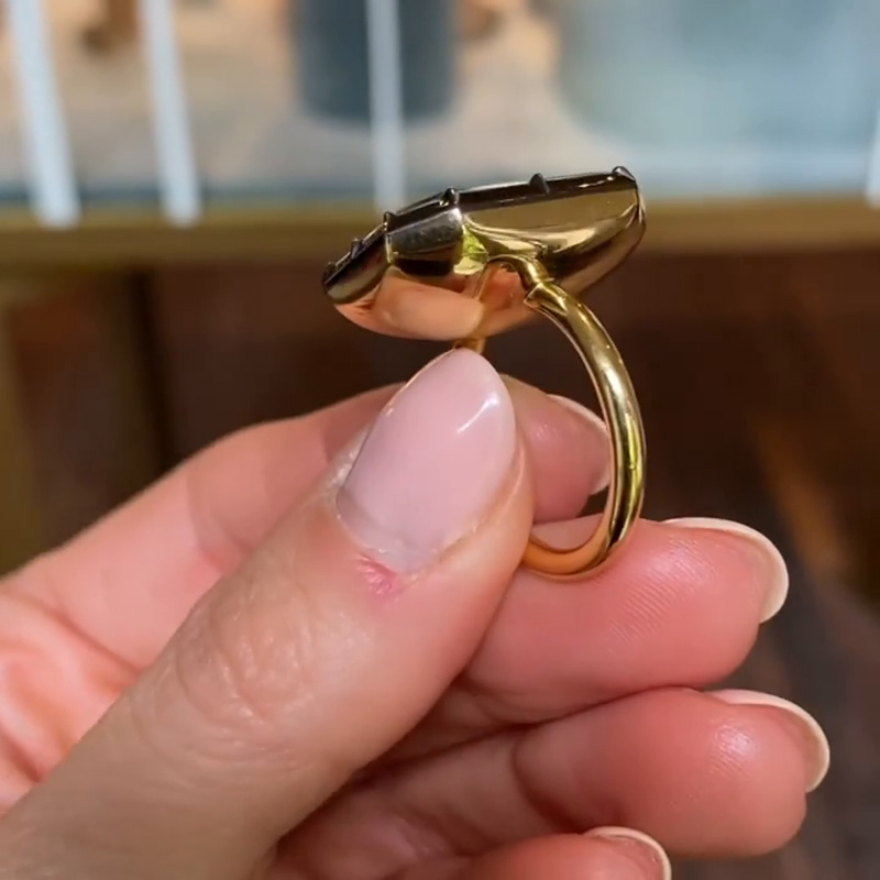 6.5ct Emerald Cut Emerald Green Yellow Gold Handmade Engagement Ring