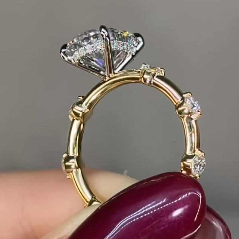 2ct Oval Cut White Sapphire Hidden Halo Yellow Gold Engagement Ring