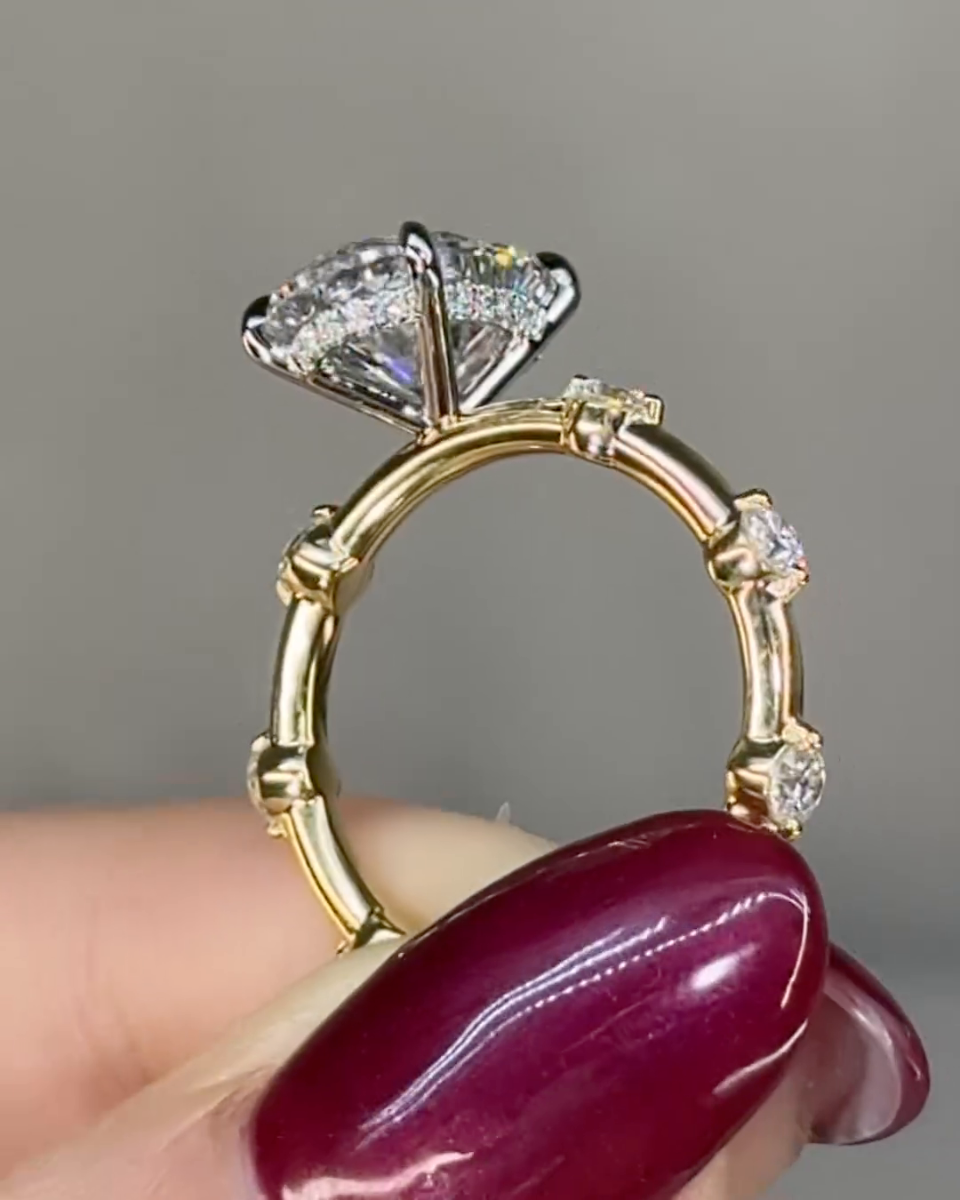 2ct Oval Cut White Sapphire Hidden Halo Yellow Gold Engagement Ring