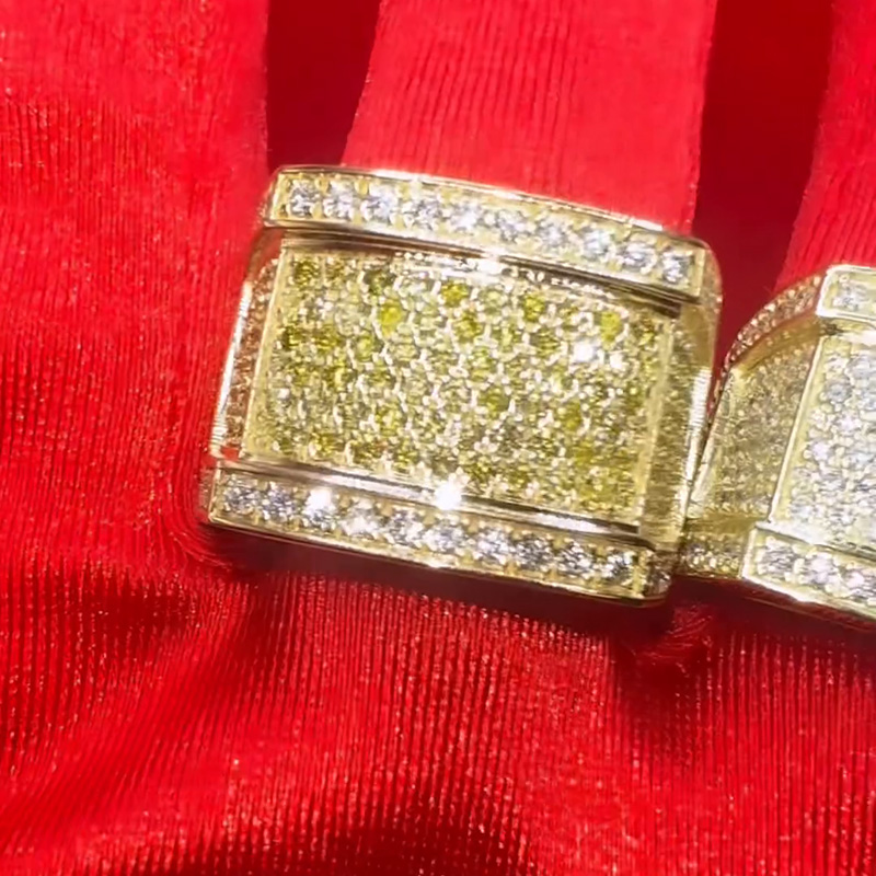 3ct Round Cut Paved Yellow and White Sapphire Handmade Men's Ring in Yellow Gold